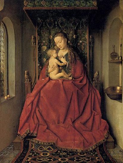 Jan Van Eyck Suckling Madonna Enthroned Spain oil painting art